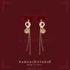 Pendientes de Bola de Pelo con Lazo Flocado Rojo de Año Nuevo Pendientes de Nicho de Gama Alta Pendientes de Nicho de Gama Alta para Boda de Año Nuevo