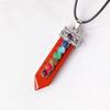 Pingente de espada colorida de cristal natural transfronteiriço Pedra natural colorida Chakela Yoga Colar com pingente de espada de sete estrelas