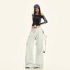 25º Look do Dia! |Calça Casual de Pierna Larga com Cintura Costurada em Renda Outono e Inverno Calça Reta Sexy de Cintura Baixa Comprimento Total