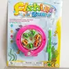 Plataforma de pesca redonda de 9 cm, juguete interactivo, juguete de pesca de cuerda, juguete de pesca de cuerda magnética, 6 peces pequeños