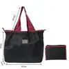 Bolsa de compras portátil para supermercado, bolsa de compras dobrável, bolsa de armazenamento de grande capacidade, fecho de cordão, bolsa de armazenamento de lona de ombro único