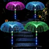 Lámpara de Medusa Solar LED Fibra Óptica Luz de Atmósfera Colorida Decoración de Paisaje de Jardín Luz de Color Luz de Enchufe de Tierra para Césped Luz Nocturna