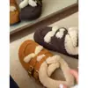 Sapatos Slip-On Birkenstock com Aumento Interno de Altura para Mulheres, Sapatos Quentes de Inverno com Bico Redondo, Forrados com Lã, Peludos, Sapatos de Algodão, Sapatos Individuais