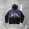 Street Hip Hop Vintage Impresso Preto Zip Hoodie Feminino 2022 Y2K Harajuku Jaqueta Suéter Mulheres