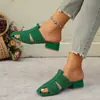 Sandalias de Verano Casuales sin Cierre Transfronterizas Europeas y Americanas, Nuevos Zapatos Planos Versátiles de Comercio Exterior para Exteriores 2025 Venta al por Mayor Tallas Grandes