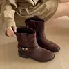 Botas de Tacón Grueso para Aumentar la Estatura Personas Bajas para Mujer Otoño 2026 Nuevo Estilo Combinan Bien con Faldas Estilo Occidental Adelgazante Botas de Caballero Birkenstock