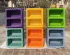 Banqueta Musical Funcional, Banqueta de Bloques de Construcción, Hexaedro Moldeado por Inyección de Plástico, Cajón para Aula de Música, Actividad Escolar, Combinación Grande, Mai Taibo