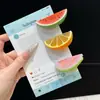 Pinzas creativas y frescas de frutas para el cabello para mujer, pasadores con vibra veraniega, pinzas laterales dulces para flequillo, pinzas de pico de pato divertidas y lindas