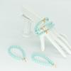 Accesorios de joyería de perlas vidrio perla de imitación accesorios DIY cadena de pulsera bola de pelo llavero colgante regalo cadena corta pequeña