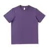 Camiseta unisex de manga corta, peso pesado de algodón puro 400g, color morado oscuro, color sólido, gruesa, no transparente, versátil, corte holgado, camiseta básica de manga media