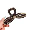 Presilha de Cabelo Laço Totalmente Cravejada para Mulheres, de Alto Padrão e Elegante, com Cristais Triturados, Estilo Francês, Inspirada em Chanel, para Coque no Topo da Cabeça