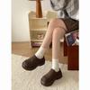 Zapatos Birkenstock para Mujer 2024 Nuevo Otoño e Invierno Zapatillas Baotou Medias Pantuflas Zapatos de Plataforma Zapatos de Plataforma Japoneses Pantuflas de Algodón con Forro Polar