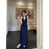 Elegante Vestido Floral de Cuello Halter en V Estilo Coreano, Diseño Único y No Repetitivo, Vestido Largo Ajustado para Mujer, Nuevo Modelo Verano 2025