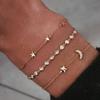 Joyería transfronteriza para moda europea y americana, pulsera de diamantes de luna y estrellas de verano fresco, juego de 3 piezas