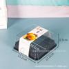 Caja pequeña de concha de carne seca deshebrada cuadrada cangrejo de concha caja de empaque cuadrada pequeña bizcocho de hojaldre punto occidental pastel de mousse de mil capas caja de empaque transparente para hornear