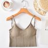 Camisola de 15 colores caqui sin costuras que envuelve el pecho, top tube de belleza espalda en U grande, cinturón ajustable, ropa interior deportiva sin aros