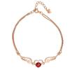 Pulsera de Amor Angelical de Rubí en Forma de Corazón Estilo Coreano Zhenrong Chapada en Oro Rosa de 18 Quilates Joyería para Mano de Mujer