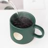 Taza Estrella Bafeng Raya Verde Oscuro Medalla de Bronce Café Cerámica Creativa Taza de Marca Regalo Taza Publicitaria LOGOTIPO Grabado
