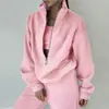 2026 Moda Casual Deportiva de Otoño para Mujer, Sudadera Deportiva de Manga Larga con Media Cremallera, Color Sólido, Conjunto de Tres Piezas