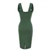 Vestido de tirantes estilo puramente sexy con abertura en la espalda, Nueva colección Primavera/Verano, Vestido midi ajustado bodycon que ciñe la cintura para mujer