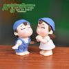 Micro Paisagem Chapéu Doce Sorriso Casal Boneca DIY Decoração Acessórios Carro Mesa Pequenos Enfeites