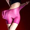 Calzoncillos tipo bóxer sexys de alta elasticidad, transparentes y brillantes, de 912 agujas, ultrafinos, sedosos, ajustados, seductores, talla grande