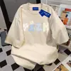 Camiseta de manga corta 100% algodón puro con estampado de anime japonés estilo ins para mujer, versátil de verano, corte holgado, top de cuello redondo para pareja