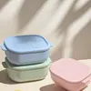 Fiambrera de Silicona Fiambrera para Calentar en Microondas para Trabajadores de Oficina Caja de Almacenamiento para Cocina Juego de Fiambreras Cuadradas