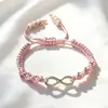 Pulsera de Hilo Tejida a Mano con Cuentas Cerámicas, Figura de Infinito Ocho, para Pareja, Nueva Tendencia de Venta Caliente Transfronteriza, Pulsera de Infinito Ocho
