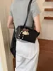 Bolso de Mujer, Nuevo Estilo Coreano, Bolso Cuadrado Pequeño Sencillo, Textura de Alta Calidad, Patrón de Lichi, Versátil para el Trabajo, Bolso de Hombro, Bolso Cruzado, Moderno