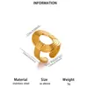 Nueva joyería transfronteriza: acero inoxidable chapado en oro real, anillo abierto geométrico de estrella y luna, accesorio de mano simple y elegante para mujer, venta al por mayor