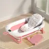 Bañera para Bebé con Sensor de Temperatura para Uso en Casa, Plegable y Adecuada para Sentarse y Acostarse, Tina de Baño Infantil Ampliada y Engrosada, Tina para Remojar Bebés
