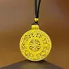 Tienda de Oro Mismo Estilo Collar de Oro Antiguo para Mujer con Colgante de Calabaza, Cadena para Suéter de Brújula de Ocho Tesoros Giratoria, Joyería Chapada en Oro de Cobre
