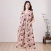 Vestido de Verano para Mamá Estilo 2026, Vestido de Algodón y Seda de Alta Gama, Camisón, Ropa para Casa, Pijama Casual de Talla Grande que se Puede Usar Afuera
