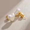 Pendientes de Botón Cuadrados de Perla Populares de Influencer de Moda Pendientes Versátiles Exquisitos Pendientes de Diseño de Nicho de Perla de Pan de Alto Nivel
