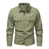 Camisa de Manga Longa Secagem Rápida Aliexpress Transfronteiriça, Camisa com Sensação de Gelo Anti-Queimadura Solar, Estilo Fino para Exterior de Primavera e Verão Masculino, Tamanho Grande Roupa de Trabalho