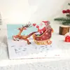 Navidad transfronteriza nuevo ciervo de Navidad coche de Navidad 3D 3D tarjeta de felicitación bendición navideña tarjeta de mensaje de regalo creativo
