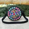 Bolso de mujer de comercio exterior, pequeño, bandolera con bordado Hanfu, estilo étnico, redondo, para teléfono móvil, monedero y llavero.
