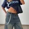 Accesorios Transfronterizos Europeos y Americanos, Cadena para Jeans con Colgante de Cruz de Pedrería Estilo Minimalista, Cadena para la Cintura de Perlas Artificiales con Cuentas Estilo Ins