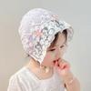Gorro de Bebé Primavera y Otoño Delgado Sombrero de Sol para Recién Nacidos Protección Solar Algodón Puro Princesa Linda Niña Bebé Primavera y Verano Sombrero de Pescador