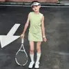 Traje Deportivo de Verano para Niñas 2026 Nueva Moda Casual Chaleco y Falda Corta Atuendo de Tenis de Verano para Niños Mayores