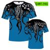Amazon nova camiseta casual de verão estilo coreano com estampa de polvo e lula, manga curta, gola redonda, atacado