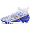 Novos sapatos de futebol transfronteiriços masculinos de cano alto com travas AG para jovens estudantes, treinamento, C Luo TF, grama artificial com travas quebradas