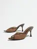 Sandalias de Punta Fina y Boca de Pez con Cordones Cruzados Estilo Europeo y Americano 2026, Mules Cómodos y Elegantes de Tacón Alto para Fiesta y Uso al Aire Libre