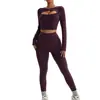 Conjunto de Yoga para Mulheres em Estoque, Falso Duas Peças de Alta Elasticidade, Slim Fit, Cintura Alta, Levanta Bumbum, Leggings Esportivas para Fitness