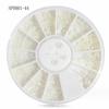 Decoraciones para Uñas al por Mayor Disco de Perla Semicírculo 2mm 3mm Perla Blanca Marfil 12 Compartimentos Plato Giratorio Joyería