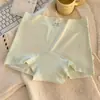 Pantaloncillos tipo boxer sin costuras de seda helada para mujer, cintura media, ropa interior para mujer, extendidos, algodón 10A antibacteriano en la entrepierna, transpirables, pantaloncillos tipo boxer para mujer