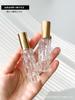 En stock, suministro de botella de perfume con tapa de madera y boca de rosca, botella de muestra pequeña de alta gama, botella de repuesto, botella vacía, botella rociadora de prensa