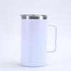 Taza de 24 oz con asa de plástico rociado personalizada, taza de oficina, acero inoxidable 304, portátil para exteriores, taza para coche