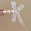 ¡Dulce niña! ¡Pasador de moño de encaje de perlas! Pinza de pico de pato pasador pasador accesorios para el cabello nuevo dispositivo para el cabello